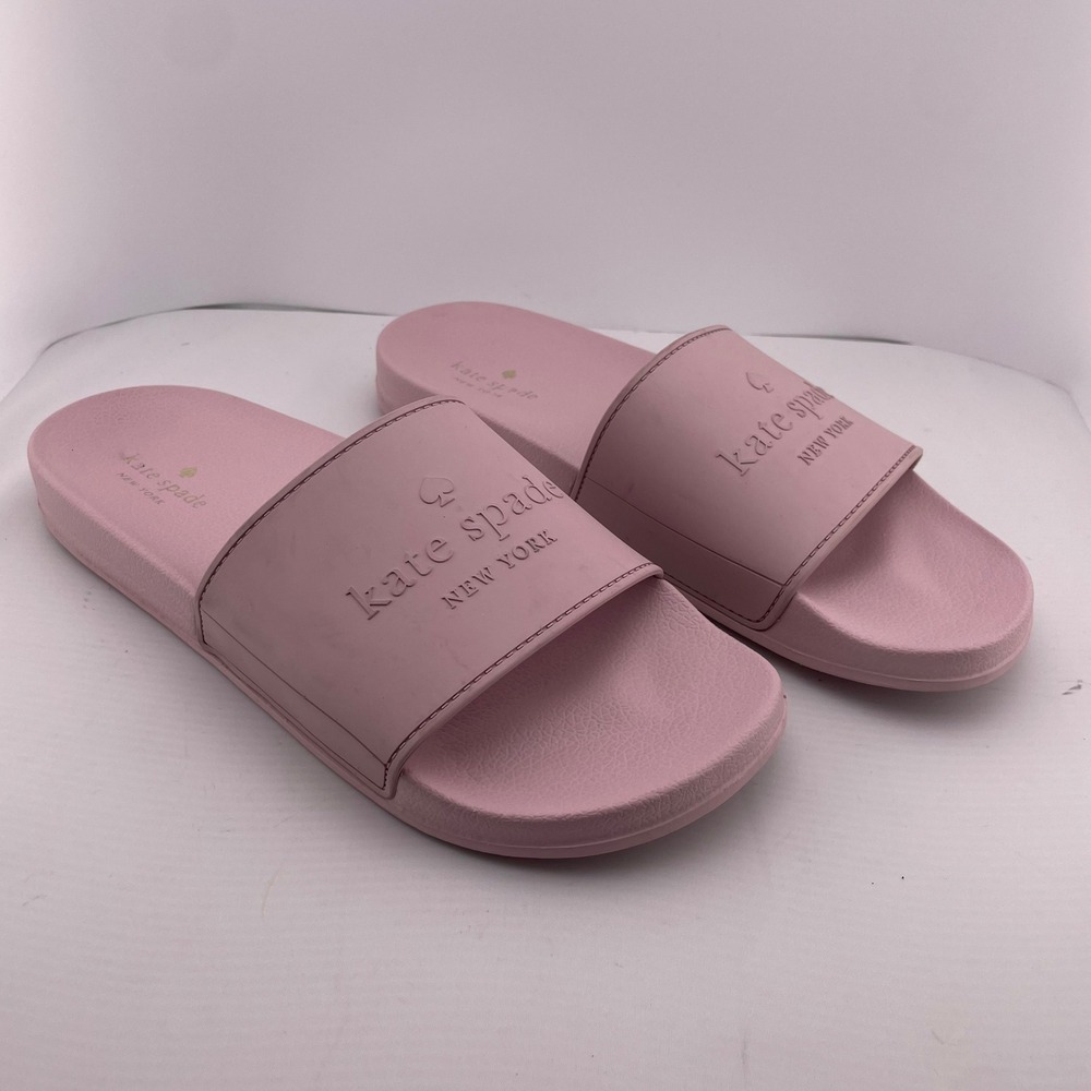 Kate Spade Sunny Slides Sandals Pink‎ Rubber Comfort Pool Summer Size 11